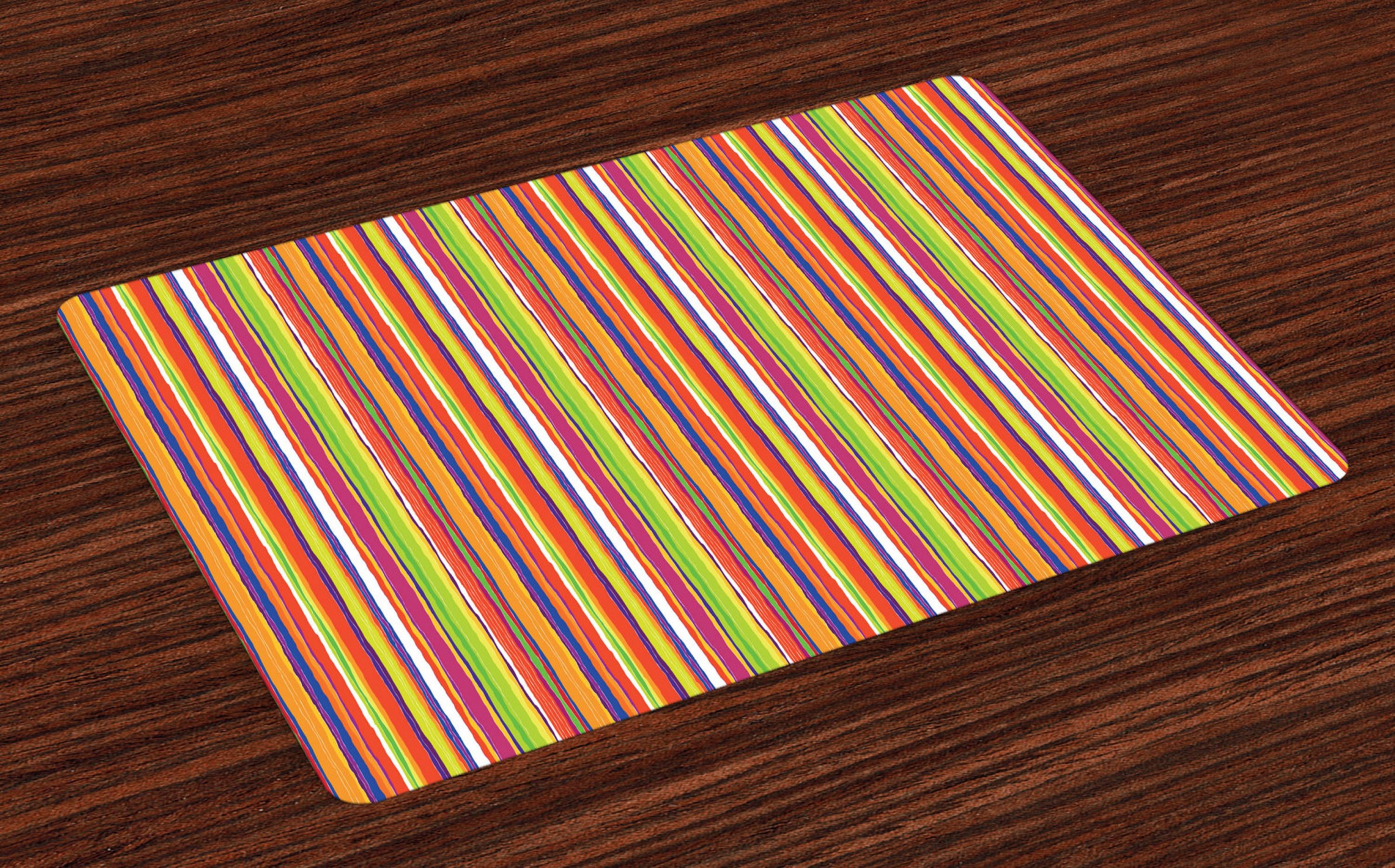 Ambesonne Stripes Place Mats Set of 4, Barcode Style Lines, Standard ...