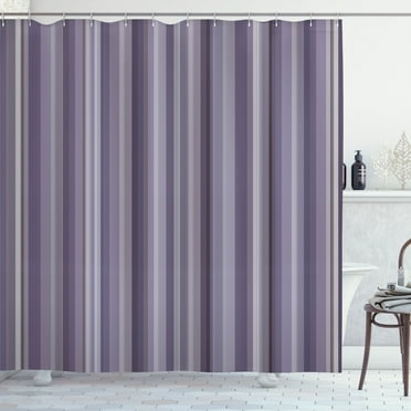 Ambesonne Stripes Shower Curtain, Abstract Ocean Lines Print, 69"Wx70"L, Mauve Lilac