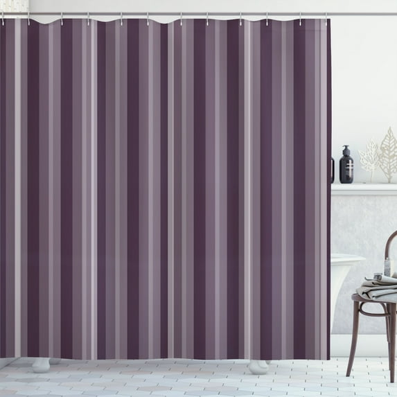 Ambesonne Stripes Shower Curtain, Abstract Palette Lines Art, 69"Wx70"L, Pale Eggplant