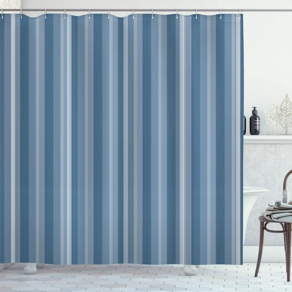Ambesonne Stripes Shower Curtain, Abstract Palette Lines Art, 69"Wx75"L, Blue Grey