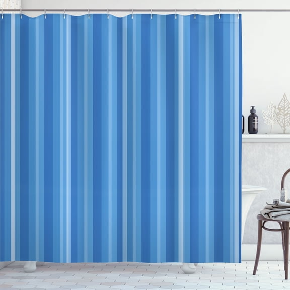 Ambesonne Stripes Shower Curtain, Abstract Palette Lines Art, 69"Wx84"L, Sky Blue