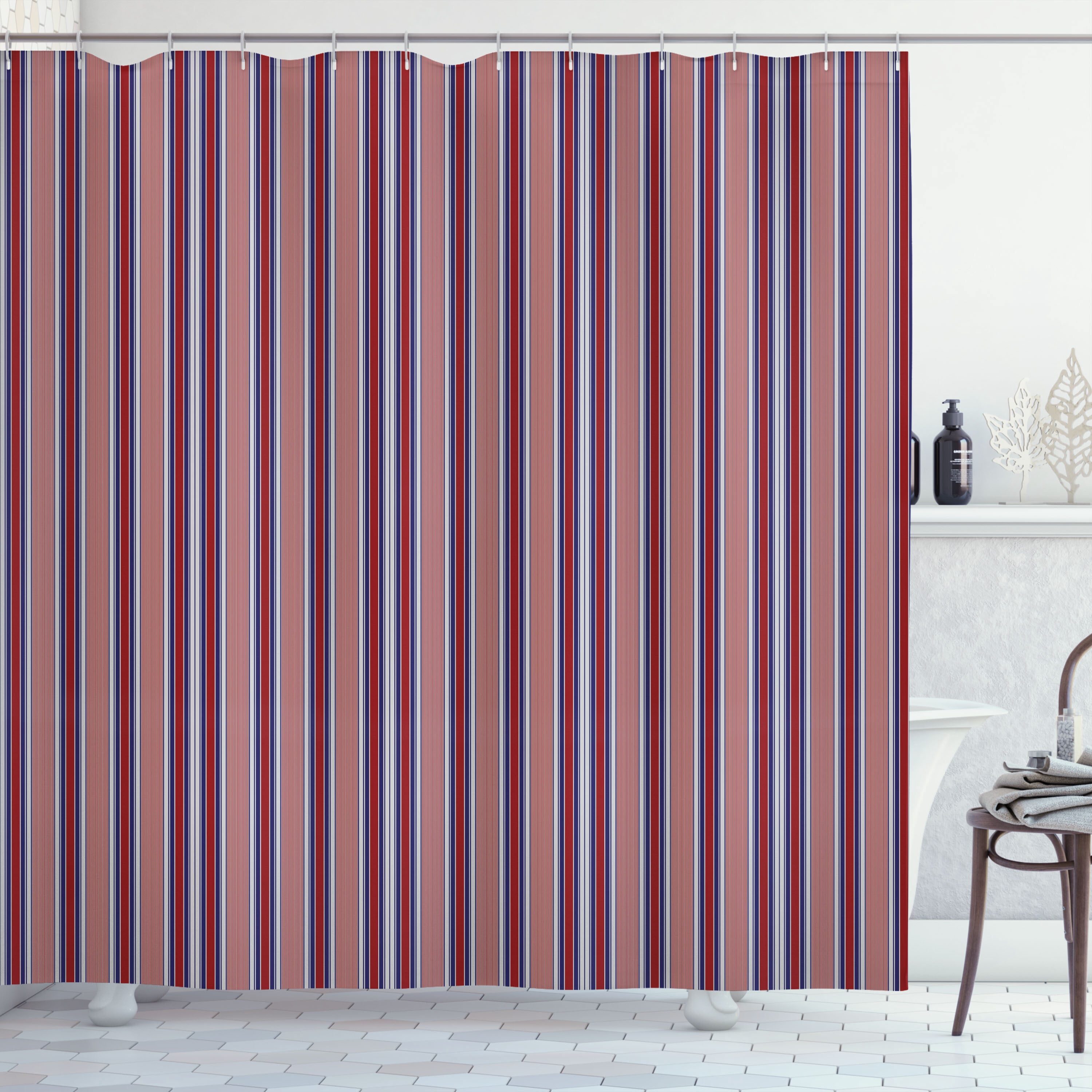 Ambesonne Stripes Shower Curtain, Vertical Barcode Lines, 69"Wx75"L