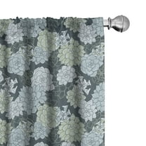 Ambesonne Succulent Curtains, Green Cactus Flowers, Pair of 28"x63", Pale Green Sage Green