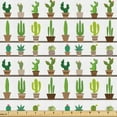 thumbnail image 1 of Ambesonne Succulent Fabric by the Yard Upholstery, Flowering Cacti in Pots, 3 Yards, Fern Green and Cocoa, 1 of 1