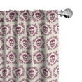 thumbnail image 1 of Ambesonne Sugar Skull Window Curtains, Maroon Motif Flowers, Each 28" W x 63" L, Fuchsia Cream, 1 of 5