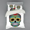 thumbnail image 1 of Ambesonne Sugar Skull Bedding Set 4 Pcs, Folk Art Featured, Queen, Multicolor, 1 of 3