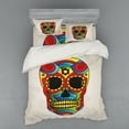 thumbnail image 1 of Ambesonne Sugar Skull Bedding Set 4 Pcs, Latin Macabre Myth, Queen, Multicolor, 1 of 3