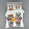 thumbnail image 1 of Ambesonne Sugar Skull Bedding Set 4 Pcs, Rich Colors Ornate, Queen, Multicolor, 1 of 2