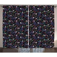 thumbnail image 1 of Ambesonne Sugar Skull Curtains 2 Panel Set, Skeleton Cats Bone, 108" x 90", Multicolor, 1 of 3