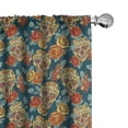 thumbnail image 1 of Ambesonne Sugar Skull Curtains, Diamond Eyes Roses, Pair of 28"x63", Multicolor, 1 of 5
