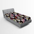 thumbnail image 1 of Ambesonne Sugar Skull Fitted Sheet 2 Pcs Set, Mexico Themed Design, Twin XL, Multicolor, 1 of 3