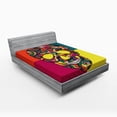 thumbnail image 1 of Ambesonne Sugar Skull Fitted Sheet, Colorful Calavera, Queen Size, Multicolor, 1 of 3