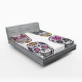 thumbnail image 1 of Ambesonne Sugar Skull Fitted Sheet, Colorful Mexican, Queen Size, Multicolor, 1 of 3