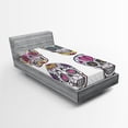 thumbnail image 1 of Ambesonne Sugar Skull Fitted Sheet, Colorful Mexican, Twin XL Size, Multicolor, 1 of 3