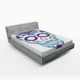 thumbnail image 1 of Ambesonne Sugar Skull Fitted Sheet, Colorful Skeleton Image, Full Size, Multicolor, 1 of 2