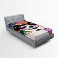 thumbnail image 1 of Ambesonne Sugar Skull Fitted Sheet, Mexican Make, Twin XL Size, Multicolor, 1 of 3