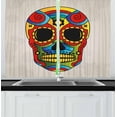 thumbnail image 1 of Ambesonne Sugar Skull Kitchen Curtains, Latin Macabre Myth, 55"x39", Multicolor, 1 of 1