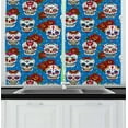 thumbnail image 1 of Ambesonne Sugar Skull Kitchen Curtains, Mexican Retro Dots, 55"x39", Multicolor, 1 of 2