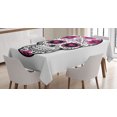 thumbnail image 1 of Ambesonne Sugar Skull Tablecloth Rectangular Table Cover, Flower Hearts Swirl, 52"x70", Hot Pink Black White, 1 of 4