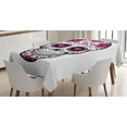 thumbnail image 1 of Ambesonne Sugar Skull Tablecloth Rectangular Table Cover, Flower Hearts Swirl, 60"x90", Hot Pink Black White, 1 of 4
