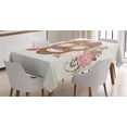 thumbnail image 1 of Ambesonne Sugar Skull Tablecloth Rectangular Table Cover, Roses and Thorns, 60"x84", Warm Taupe Chocolate, 1 of 4