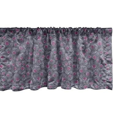 Ambesonne Sugar Skull Window Valance, Retro Skulls Flowers, 54" X 18", Dark Indigo Purpleblue