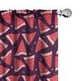 thumbnail image 1 of Ambesonne Summer 4-Panel Curtains, Watermelons Pattern Print, 56"x63", Dark Purple Dark Coral, 1 of 4