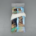 thumbnail image 1 of Ambesonne Summer Bedding Set 3 Pcs, Spanish Seacoast Scenery, Twin, Blue Cream, 1 of 2