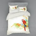thumbnail image 1 of Ambesonne Summer Bedding Set 4 Pcs, Parrot Tree Branch Flora, Queen, Cream Red Green, 1 of 3