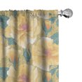 thumbnail image 1 of Ambesonne Summer Curtains, Flora Yellow Roses Pattern, Pair of 28"x95", Pastel Brown and Pale Teal, 1 of 5