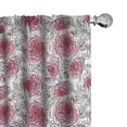 thumbnail image 1 of Ambesonne Summer Curtains, Outline Peony Flowers Art, Pair of 28"x63", Pastel Pink and Dark Grey, 1 of 4