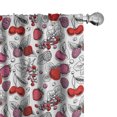 thumbnail image 1 of Ambesonne Summer Curtains, Strawberry Cherry and Grapes, Pair of 28"x95", Vermilion Pink and White, 1 of 4