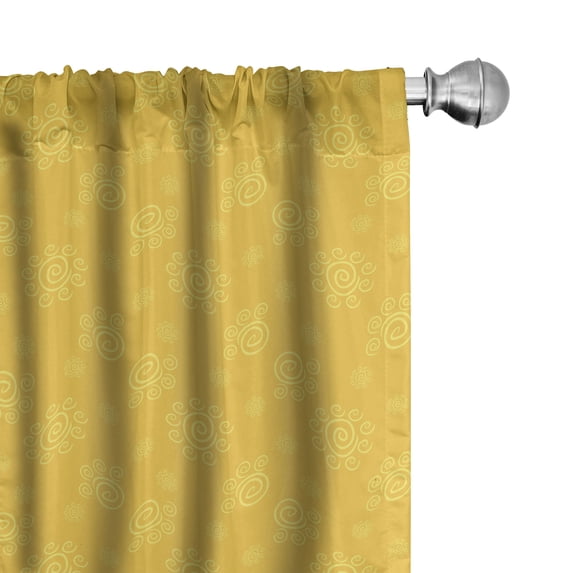 Ambesonne Summer Curtains, Sun Solar Sketchy, Pair of 28"x84", Yellow