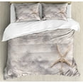 thumbnail image 1 of Ambesonne Summer Duvet Cover Sets, Close Up Photo of Starfish, 2-King, Dust and Beige, 1 of 7