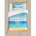 thumbnail image 1 of Ambesonne Summer Duvet Cover Sets, Exotic Hot Sunny Nature, 2-Twin, Cream Turquoise, 1 of 4