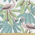 thumbnail image 1 of Ambesonne Summer Fabric by the Yard Upholstery, Flamingo Pattern Leafy Aloha, 10 Yards, Rose Pale Green Seafoam, 1 of 5