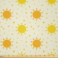 thumbnail image 1 of Ambesonne Summer Fabric by the Yard Microfiber, Sun Motif with Dots, 10 Yards, Orange Yellow and Cream, 1 of 4