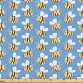 thumbnail image 1 of Ambesonne Summer Fabric by the Yard Upholstery, Pastel Bees Flying Cartoon, 10 Yards, Sand Brown and Blue, 1 of 5