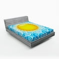 thumbnail image 1 of Ambesonne Summer Fitted Sheet, Holiday Joy Ocean Sea, Queen Size, Earth Yellow, 1 of 2