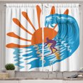 thumbnail image 1 of Ambesonne Summer Kitchen Curtains, Hot Beach Vibes Surfer, 55"x39", Sky Blue Orange, 1 of 2