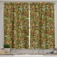 thumbnail image 1 of Ambesonne Summer Kitchen Curtains, Marine and Floral Motifs, 55"x45", Dark Cocoa and Multicolor, 1 of 1