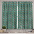 thumbnail image 1 of Ambesonne Summer Kitchen Curtains, Pineapple Palm Tree Ball Art, 55"x45", Pale Petrol Blue Coral, 1 of 3