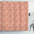 thumbnail image 1 of Ambesonne Summer Orange Shower Curtain, Marine Seaweed Motif, 69"Wx84"L, Burnt Orange White, 1 of 5