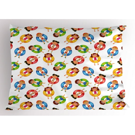 Ambesonne Summer Pillow Sham, in Pool Summer, 36" X 20", Multicolor