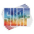 thumbnail image 1 of Ambesonne Summer Place Mats Set of 4, Surf Retro Letters Palms, Standard Size, Navy Orange, 1 of 6