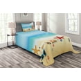 thumbnail image 1 of Ambesonne Summer Quilted Bedspread Set 2 Pcs, Sand Beach Surfboard, Twin Size, Multicolor, 1 of 3