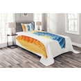 thumbnail image 1 of Ambesonne Summer Quilted Bedspread Set 2 Pcs, Surf Fun Water Sports, Twin Size, Blue Orange Yellow, 1 of 3