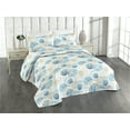 thumbnail image 1 of Ambesonne Summer Quilted Bedspread Set 3 Pcs, Exotic Pattern Circles Art, Queen, Pale Mustard and Sky Blue, 1 of 4