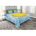 thumbnail image 1 of Ambesonne Summer Quilted Bedspread Set 3 Pcs, Holiday Joy Ocean Sea, Queen Size, Earth Yellow, 1 of 3
