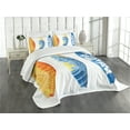 thumbnail image 1 of Ambesonne Summer Quilted Bedspread Set 3 Pcs, Surf Fun Water Sports, King Size, Blue Orange Yellow, 1 of 5